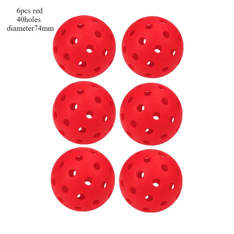 6 Red Pickleball Balls