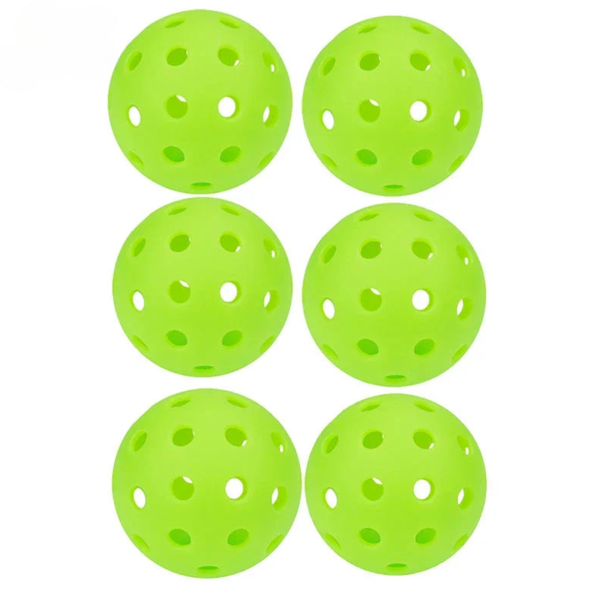6 Green Pickleball Balls