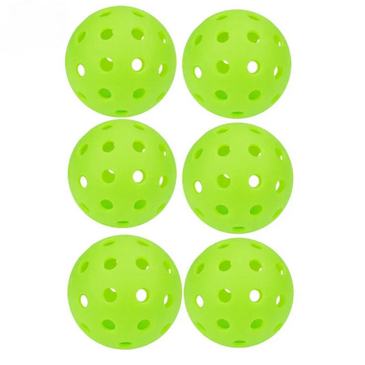 6 Green Pickleball Balls